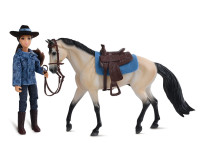 Box Damage SALE - Breyer Horses Western Horse and Rider 1:12 Classic Scale 61155