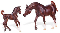 BREYER MODEL HORSES Chestnut Arabian Horse & Foal 1:12 Classic Scale 62046