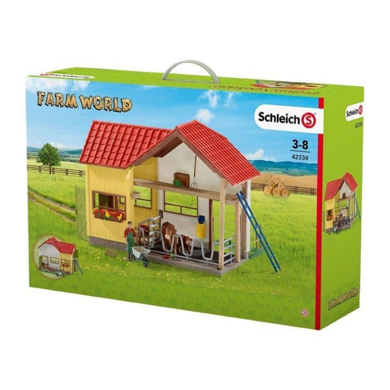 schleich farm world barn & animal playset