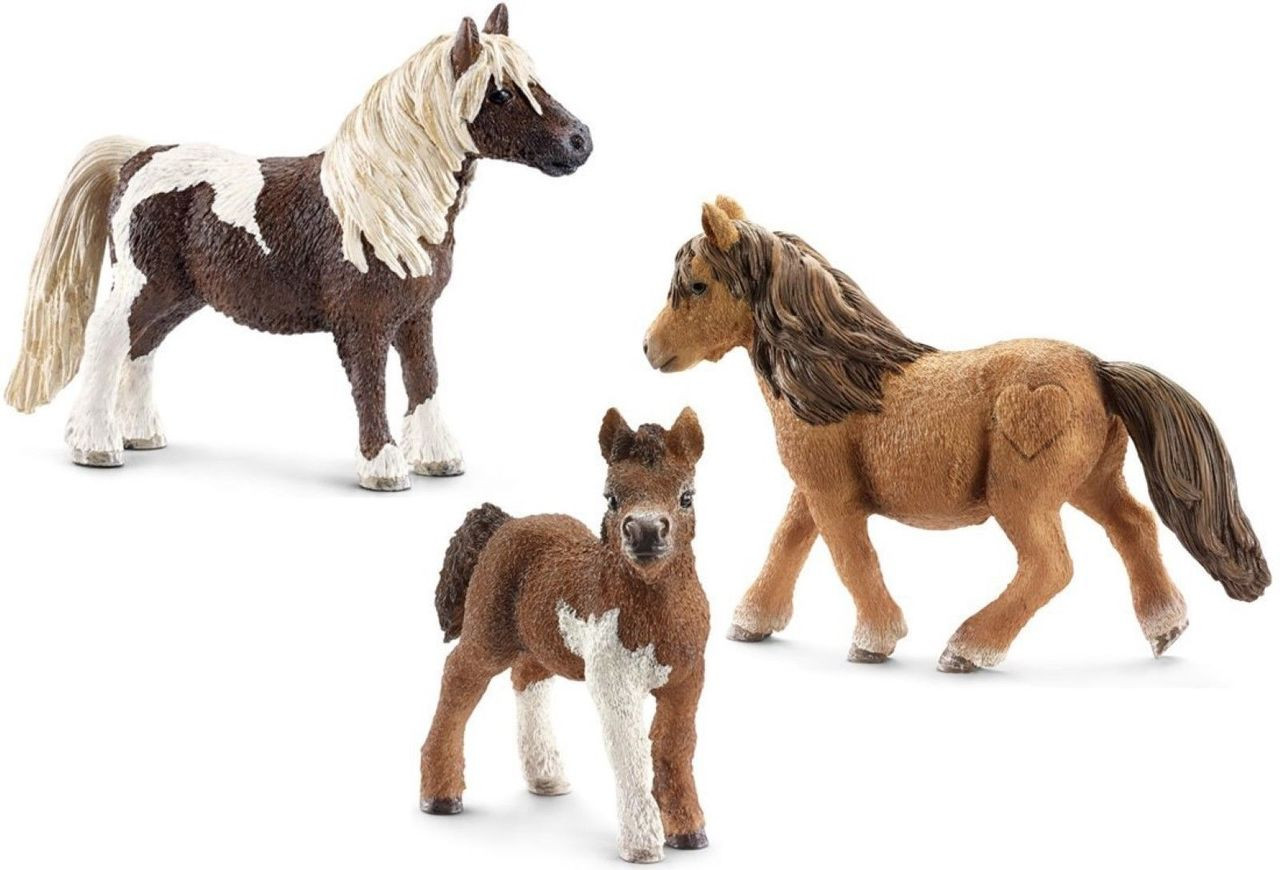 schleich miniature shetland pony family