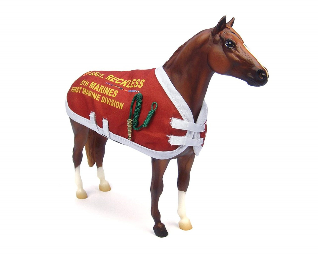 Breyer # 1493 Sergeant Reckless Chestnut with Blanket and 6 Trading Cards