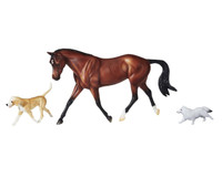  Breyer Horses Protocol Thoroughbred  & Dogs Gift Set 1: 9 Traditional Scale 1807