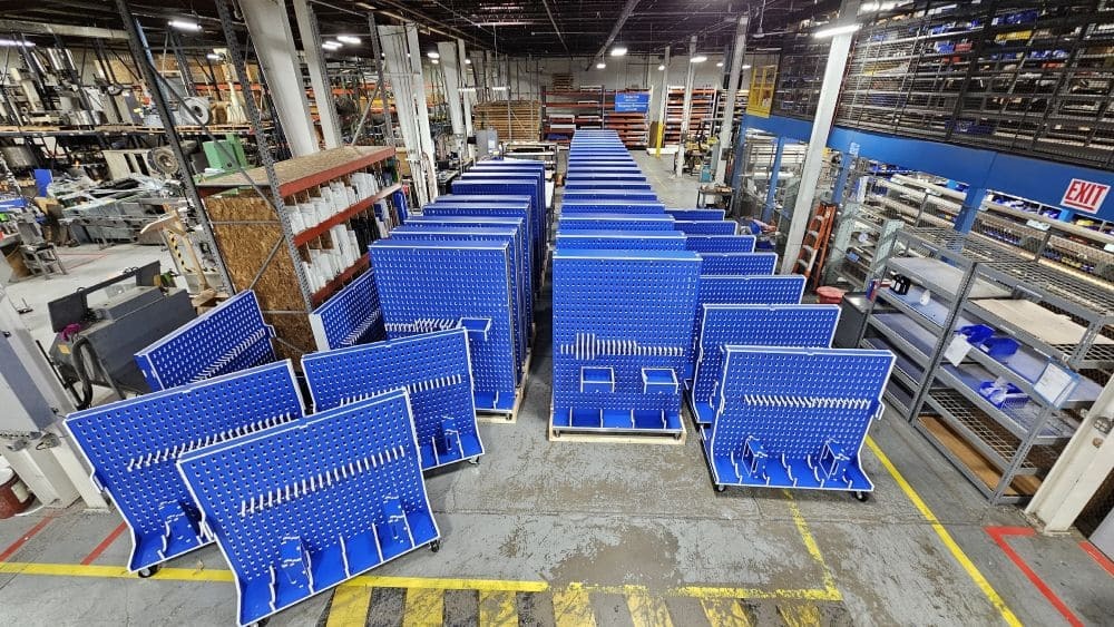 Optimizing Change parts storage with a custom wall cart system