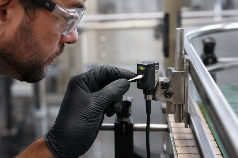 capping line photo eye sensor cleaning maintenance