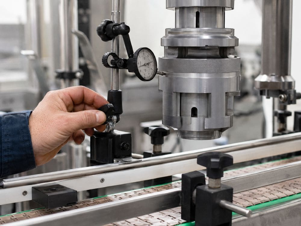 capping machine chuck alignment dial indicator
