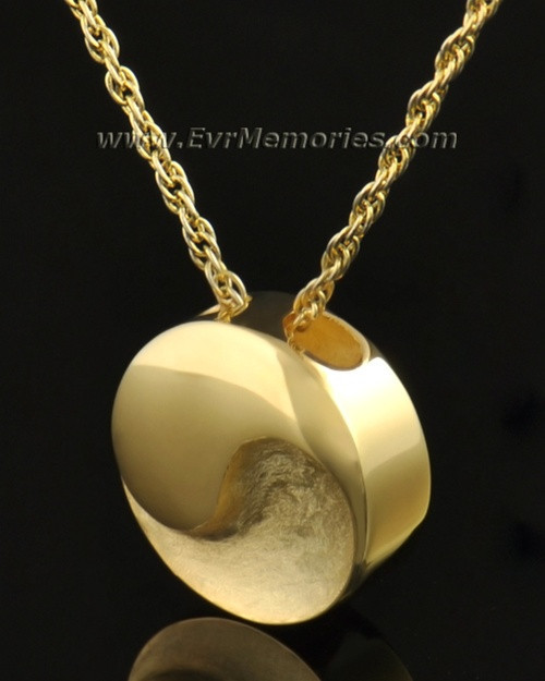 14K Gold Togetherness Round Urn Pendant for Ashes