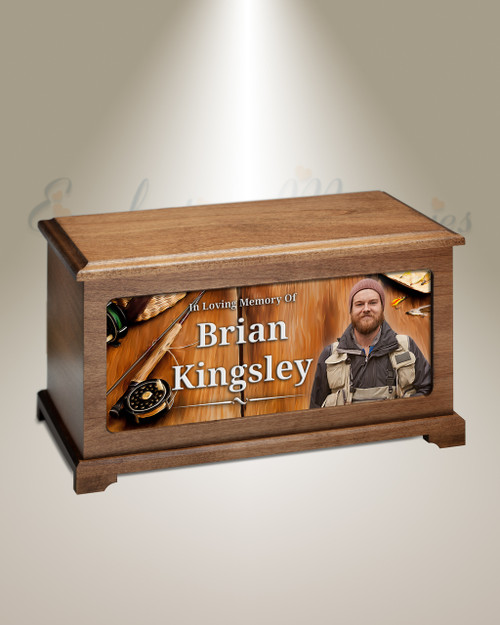 Fly Fishing Photo Urns For Ashes, Color Sports Urn, Urns for Fishing