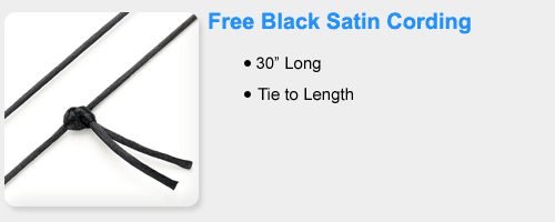 free black satin cording for cremation jewelry