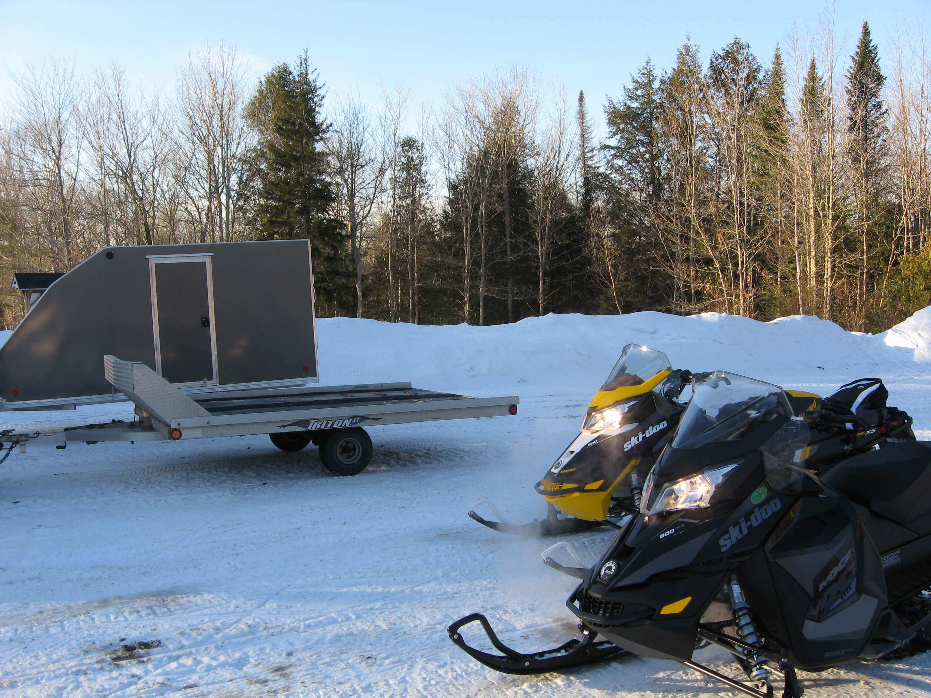 Snowmobile and trailer