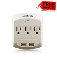 New Naztech NP160 Power Center with Surge Protector - White # NP160-12153