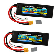 Combo Lectron Pro 7.4V 5200mAh 50C Lipo Battery w/ XT60 Connector + CSRC adapter for XT60 batteries to Traxxas® vehicles