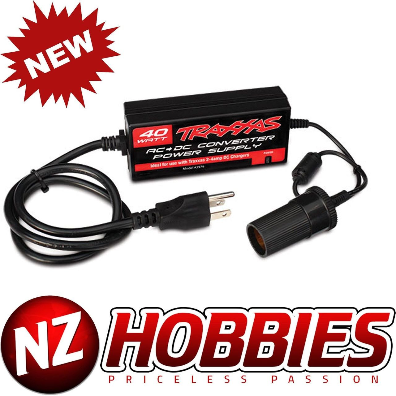 Traxxas 2976 AC to DC Power Supply Adapter for Traxxas 2-4 amp DC Chargers  - NZ HOBBIES