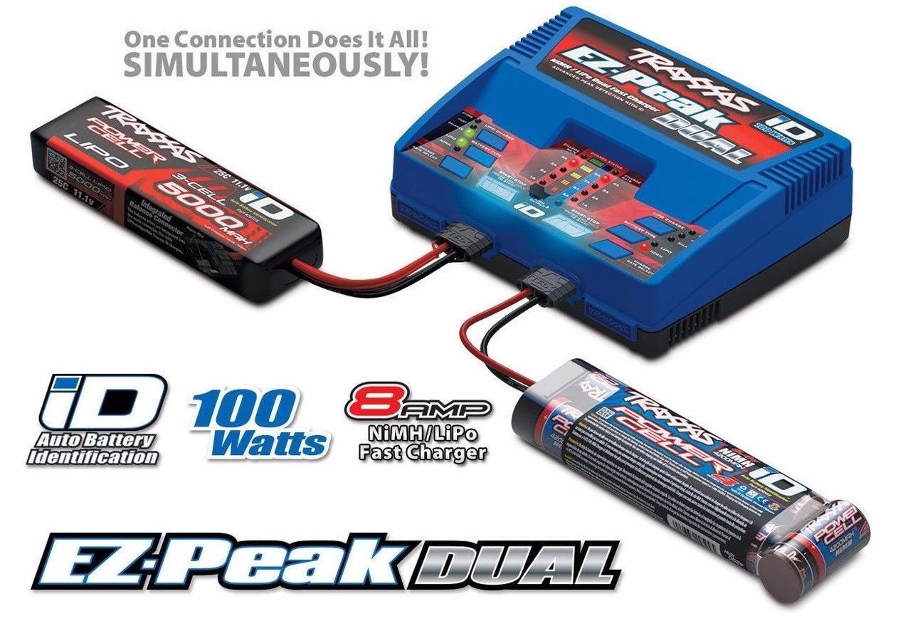Traxxas 8amp Ez Peak Plus 100w Dual Battery Charger 2s 3s Lipo 5 8 Cell Nimh Nz Hobbies
