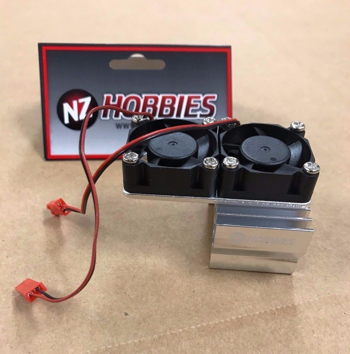 NZHOBBIES Aluminum Motor Heatsink + Twin Cooling Fan Traxxas Slash 4X4