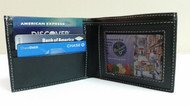 Men's White Stich Bifold Wallet Genuine Leather w/ Credit Cards & ID Card Holder