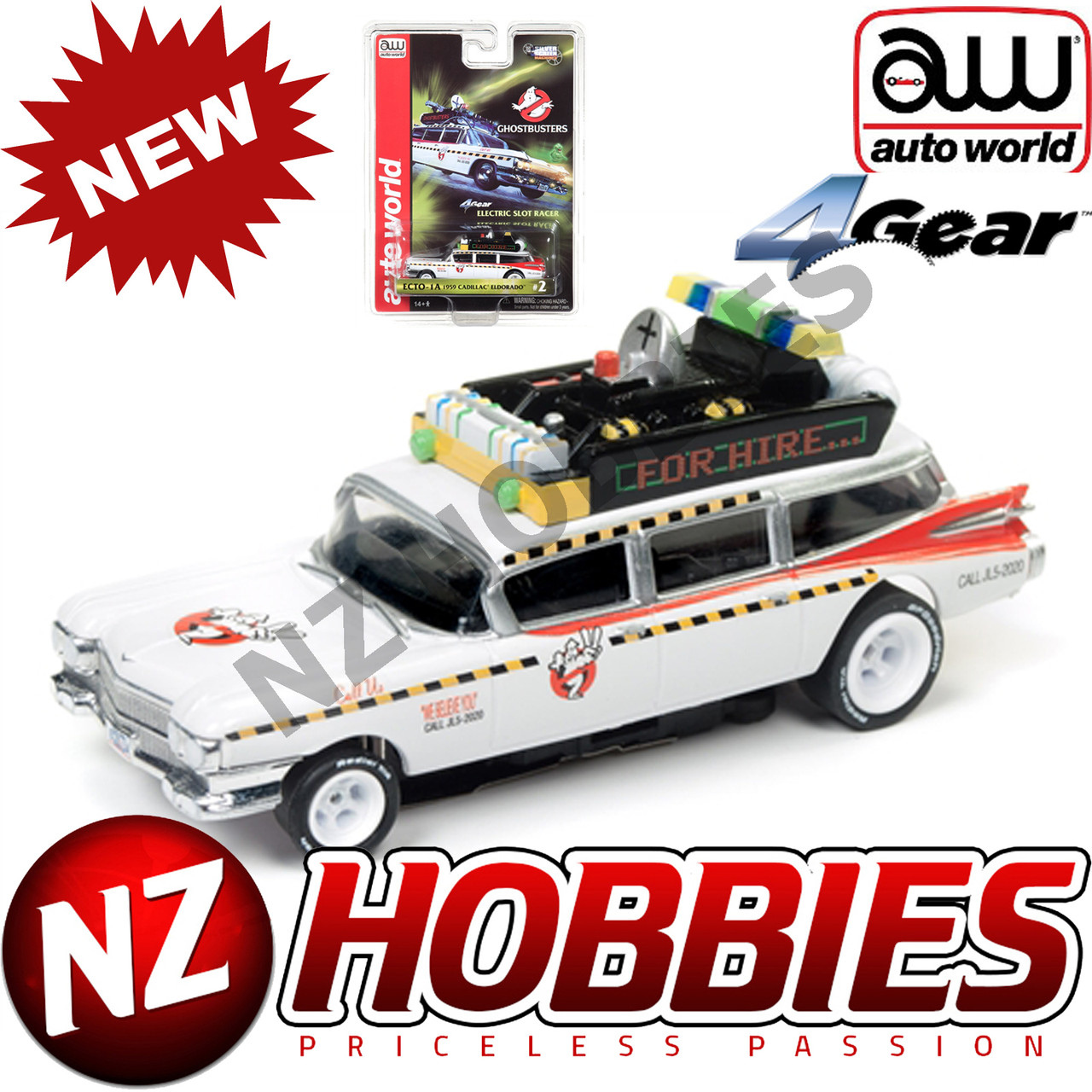 HO Scale Slot Cars (1970Now) Auto World 4Gear Ghostbusters Ecto 1A