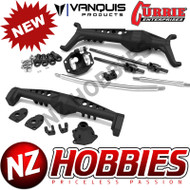 VANQUISH AXIAL CAPRA CURRIE F9 FRONT & REAR AXLE BLACK ANODIZED # VPS08470