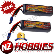 Combo 2 x NZHOBBIES 3S 11.1V 5700mah 130C Soft Pack Lipo Battery w/ EC5 Connector