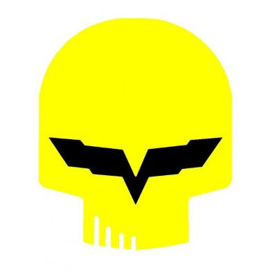 C6R Corvette Jake Racing Yellow Skull Metal Sign | Corvette Depot