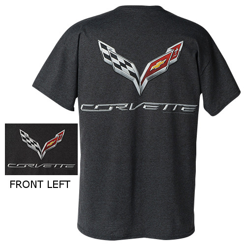 Corvette T Shirts >> C7 Corvette Heather Gray T Shirt Corvette T Shirts >> C7 Corvette Heather Gray T Shirt