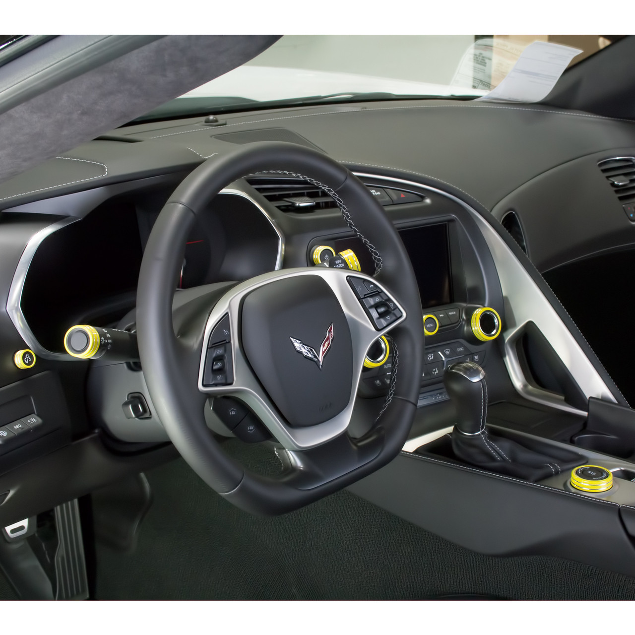 C7 Corvette Interior Knob Kit Velocity Yellow