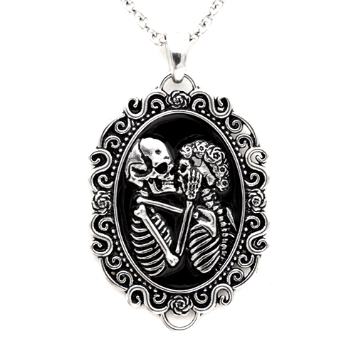 The Eternal Lovers Skull Cameo Necklace