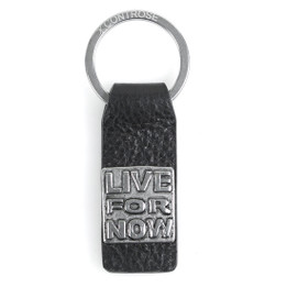 Leather Keychain With Message  -  LIVE FOR NOW