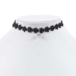 flower black lace choker necklace