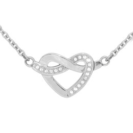 Glimmering Heart Knot Necklace 