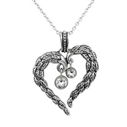 Heart Angel Wings Necklace - Glimmering United Wings 