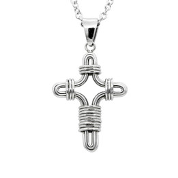  Stainless Steel Wire Wrapped Cross Pendant Necklaces