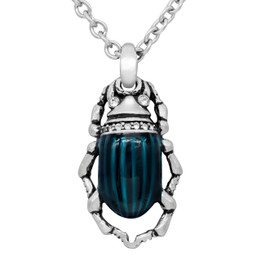 Teal blue beetle Necklace - Cleopatra’s Delight 