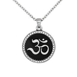 Om Necklace - Goodness and Passion pendant with 42 Swarovski crystals