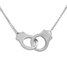 Handcuffs Necklace: Interlocking with Swarovski Crystals