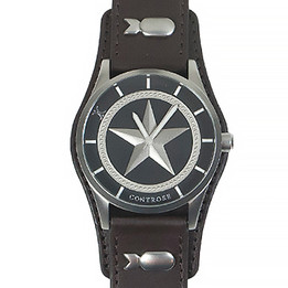 Nautical Star Watch - Brown Leather Wristband