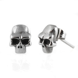 Stainless steel skull earring