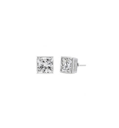 Sterling Silver Square CZ Stud Earring - 3MM