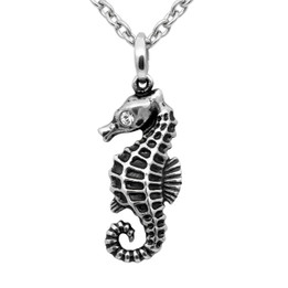 Serene Seahorse Petite Necklace - adorned with Swarovski Crystal
