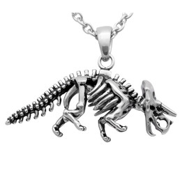 Dinosaur Necklace Triceratops Skeleton Pendant