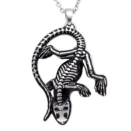 Skeletal Lizard Necklace