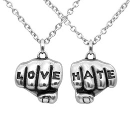 Love N Hate Tattooed Hands Necklaces