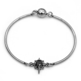 Black  CZ Stone Bangle with Magnetic Clasp