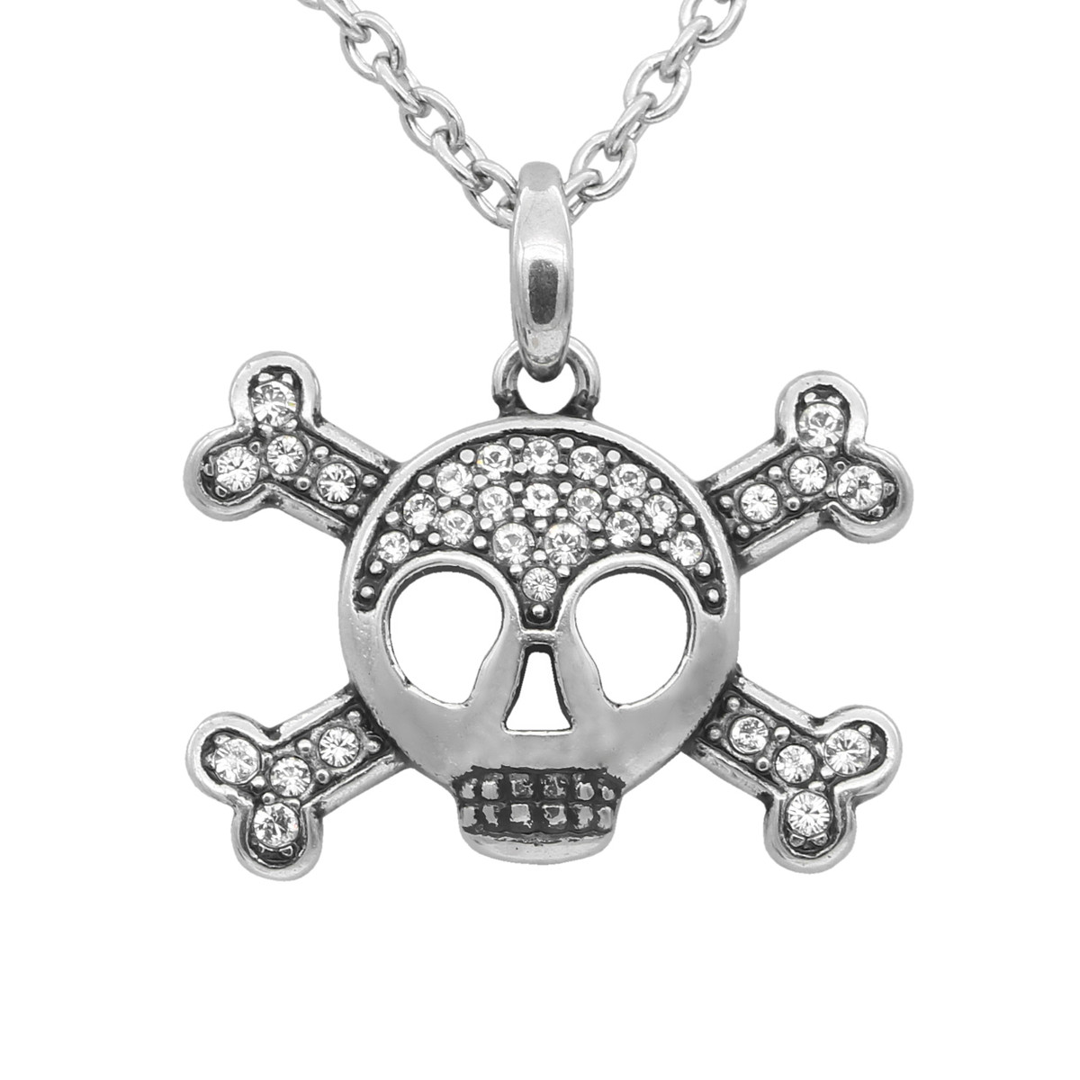 Studded Skull \u0026 Crossbones Necklace 
