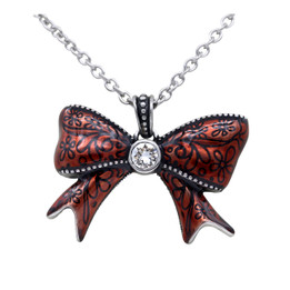 Pretty Red Bow Necklace