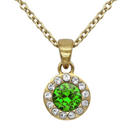 Birthstone Necklace 24K Gold Plated With Swarovski Crystals