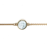 9ct Gold Faceted Stone Fine Bracelet