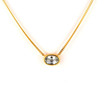 9ct Gold & Faceted Stone Necklace