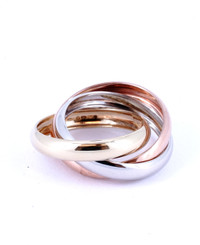 9ct Gold 3 Colour Russian Wedding 4mm Ring