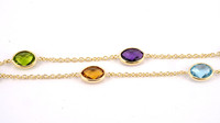 9ct Gold and Multi Stone 18" Necklace