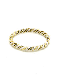 Satin Silver & 9ct Polished Gold Twist Rope Ring 
